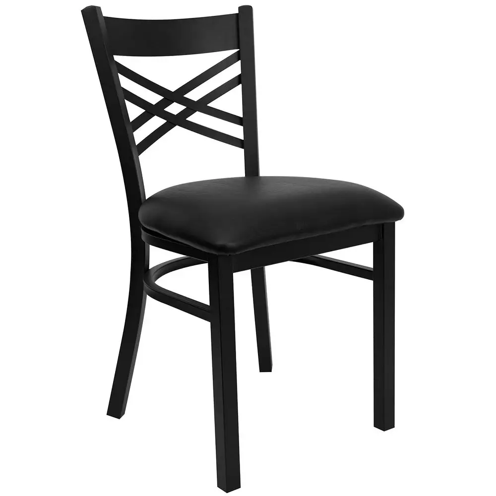 Hercules Series X Back Metal Restaurant Chair, Modern Upholstered Armless Dining Chair for Restaurants and Kitchens, Black
Hercules Series X Back Metal Restaurant Chair, Modern Upholstered Armless Dining Chair for Restaurants and Kitchens, Black