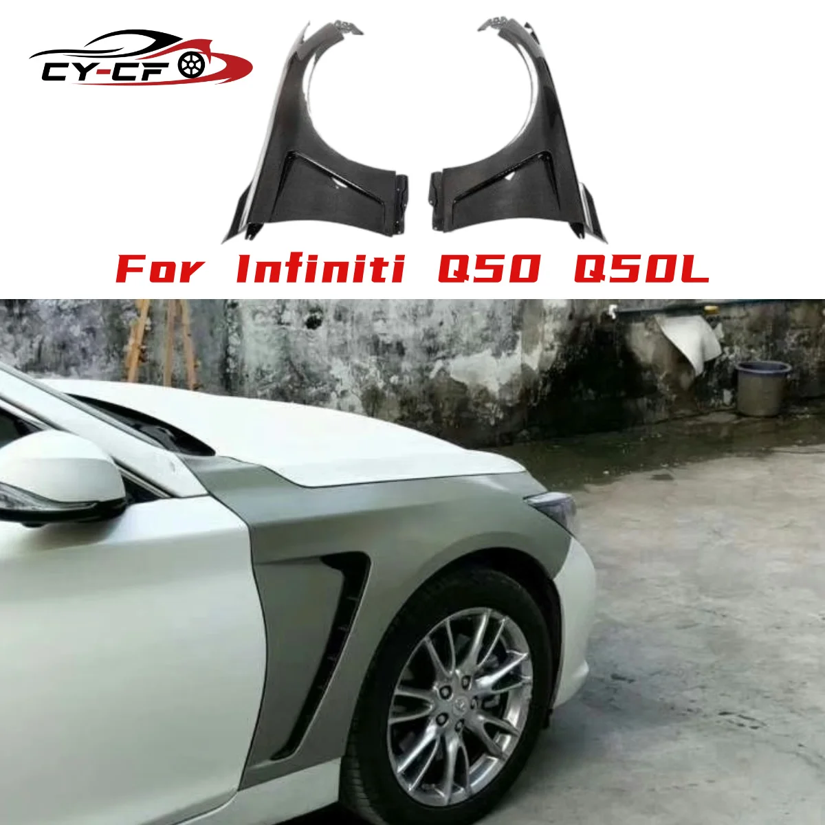 Carbon Fiber Car Exterior Side Fender Vents Trim For Infiniti Q50 Sedan 2014-2018 Car Front Side Fender Vents Trim Cover
Carbon Fiber Car Exterior Side Fender Vents Trim For Infiniti Q50 Sedan 2014-2018 Car Front Side Fender Vents Trim Cover