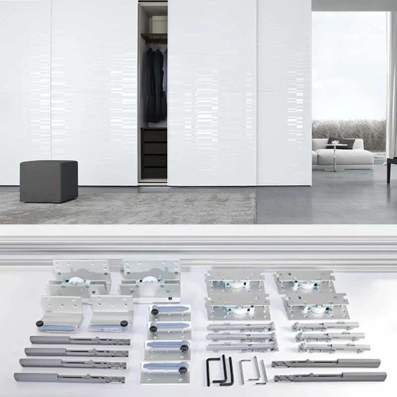 Inner and outer hanging sliding door track TV cabinet wardrobe guide rail bilateral buffer flat sliding door slide hardware
Inner and outer hanging sliding door track TV cabinet wardrobe guide rail bilateral buffer flat sliding door slide hardware