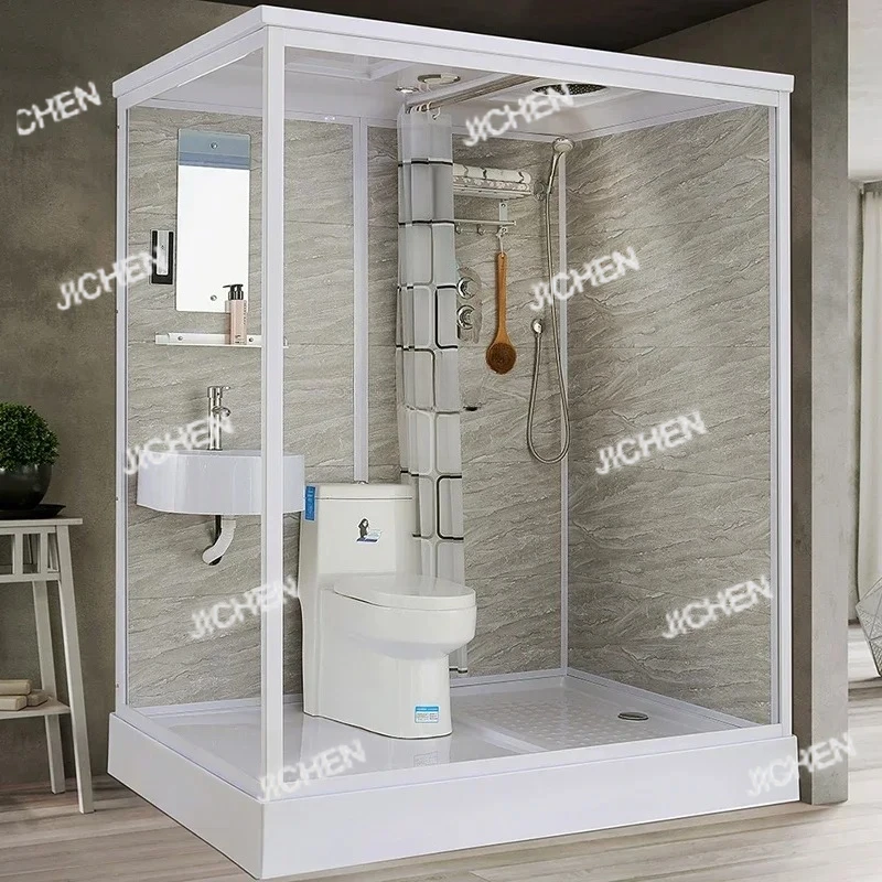 Душевая кабина JC: Компактная интегрированная ванная комната для дома, простая в использовании, для использования в сельской местности.
Душевая кабина JC: Компактная интегрированная ванная комната для дома, простая в использовании, для использования в сельской местности.
