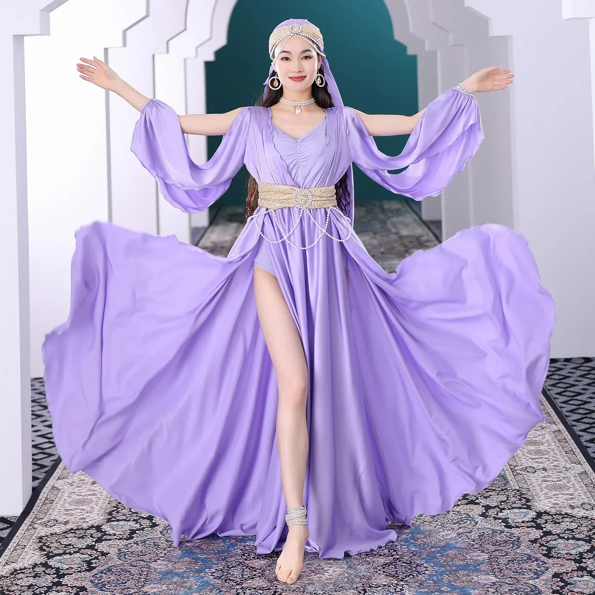 Oriental Belly Dance Costume Set Palace Silk khaleegy Muwashahat dress Women abaya Kaftan Jilbab Dubai Long Dress Halloween Set
Oriental Belly Dance Costume Set Palace Silk khaleegy Muwashahat dress Women abaya Kaftan Jilbab Dubai Long Dress Halloween Set