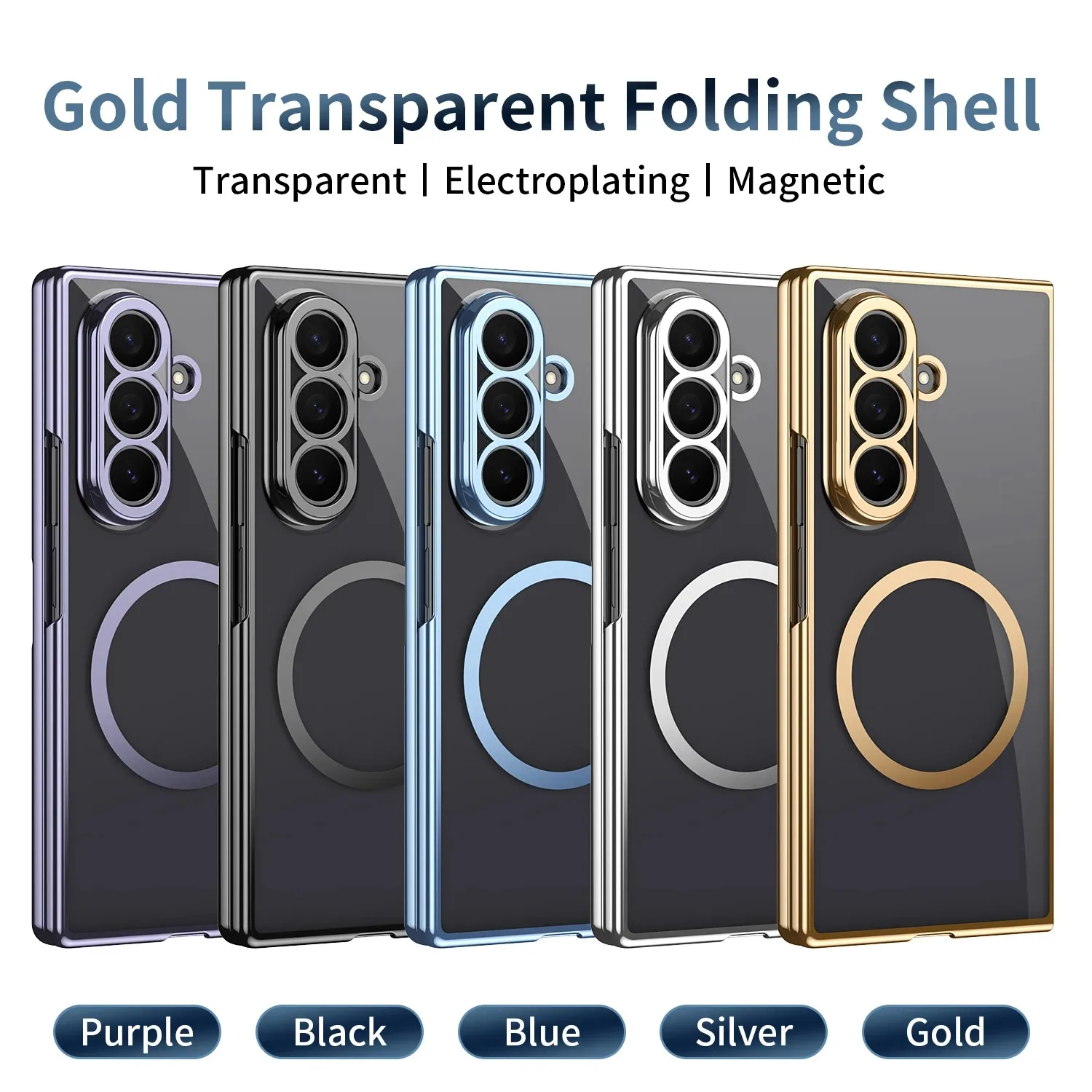 Magnetic Clear Transparent PC+TPU Phone Case Suitablefor Galaxy Z Fold 7/6/5/4/3 with Glass Film Protector Shockproof Back Cover
Magnetic Clear Transparent PC+TPU Phone Case Suitablefor Galaxy Z Fold 7/6/5/4/3 with Glass Film Protector Shockproof Back Cover