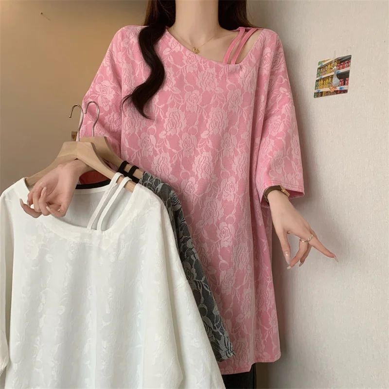 Summer New plus Size Women's Lace Embroidery Loose Short-Sleeved T-shirt Beautiful Small Shirt Good Quality
Summer New plus Size Women's Lace Embroidery Loose Short-Sleeved T-shirt Beautiful Small Shirt Good Quality