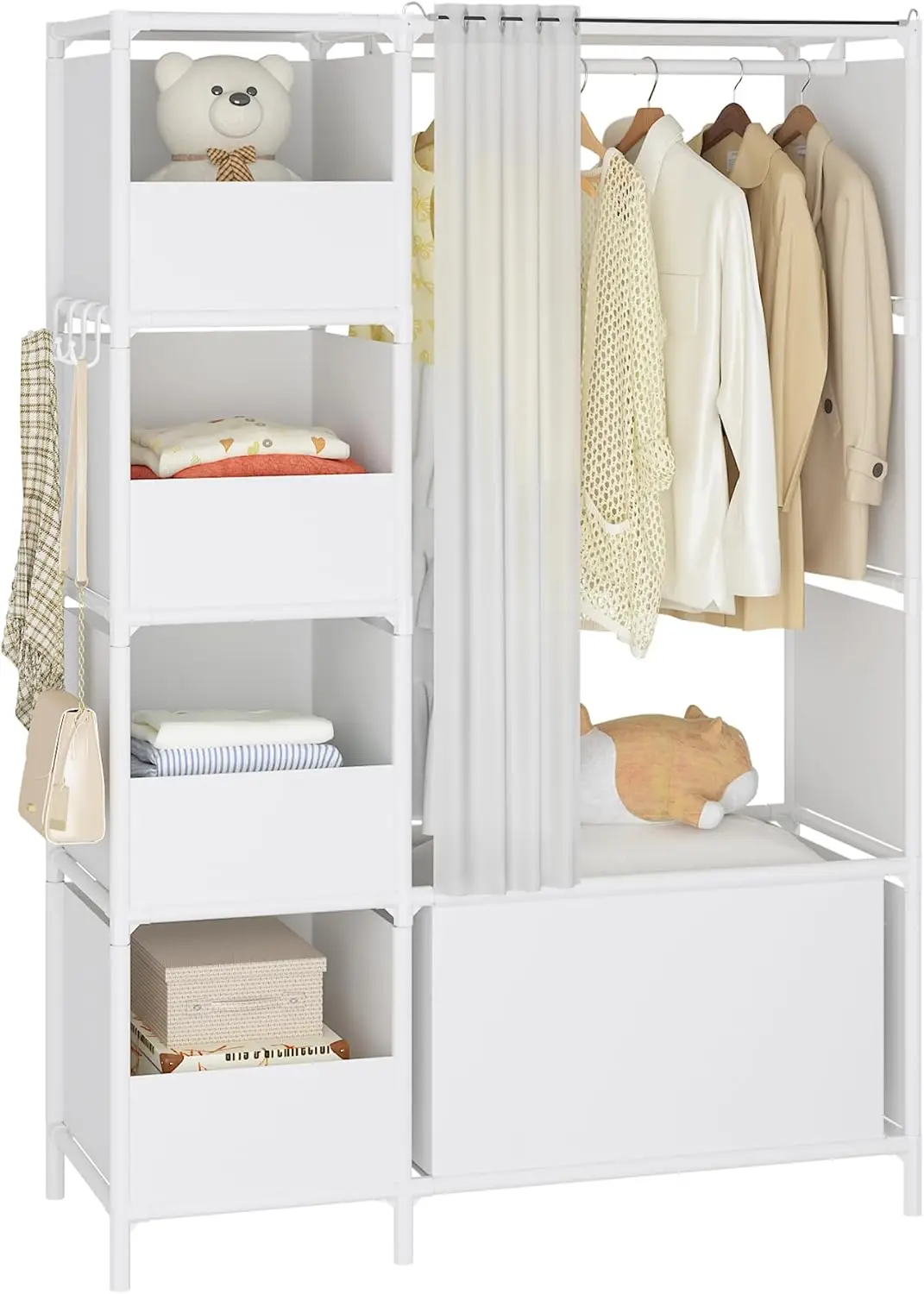 Portable Closet,Free Standing Wardrobe Closet with Hanging Rod and Curtain 40.55 x 16.73 x 65.35Inches,White
Portable Closet,Free Standing Wardrobe Closet with Hanging Rod and Curtain 40.55 x 16.73 x 65.35Inches,White