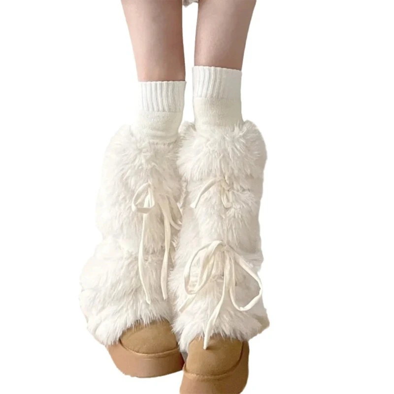 JK Girls Boot Cuffs Leg Warmers Women Winter Warm Harajuku Sweet Ribbon Bowknot Furry Plush White Boot Cover Long Socks
JK Girls Boot Cuffs Leg Warmers Women Winter Warm Harajuku Sweet Ribbon Bowknot Furry Plush White Boot Cover Long Socks