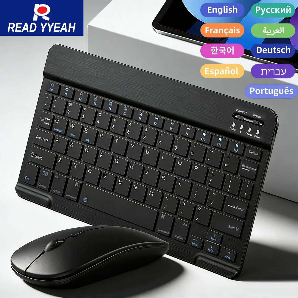 For Android Ios Windows 2025 New Bluetooth Wireless Keyboard And Durable Mouse Ipad Accessories Multilingual Tablet Keyboard