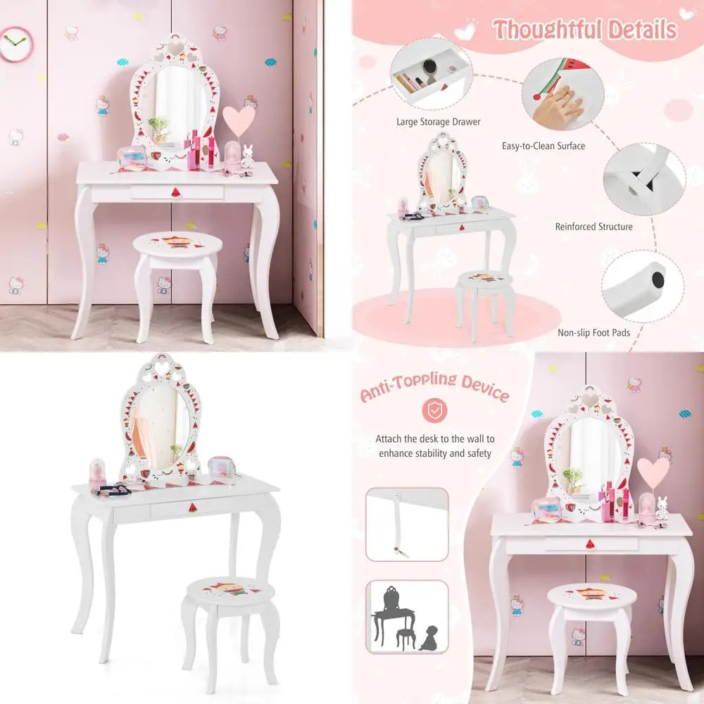 Детский деревянный туалетный столик с зеркалом, туалетный столик и стул для ролевых игр, съемный для игровой комнаты принцессы
Детский деревянный туалетный столик с зеркалом, туалетный столик и стул для ролевых игр, съемный для игровой комнаты принцессы