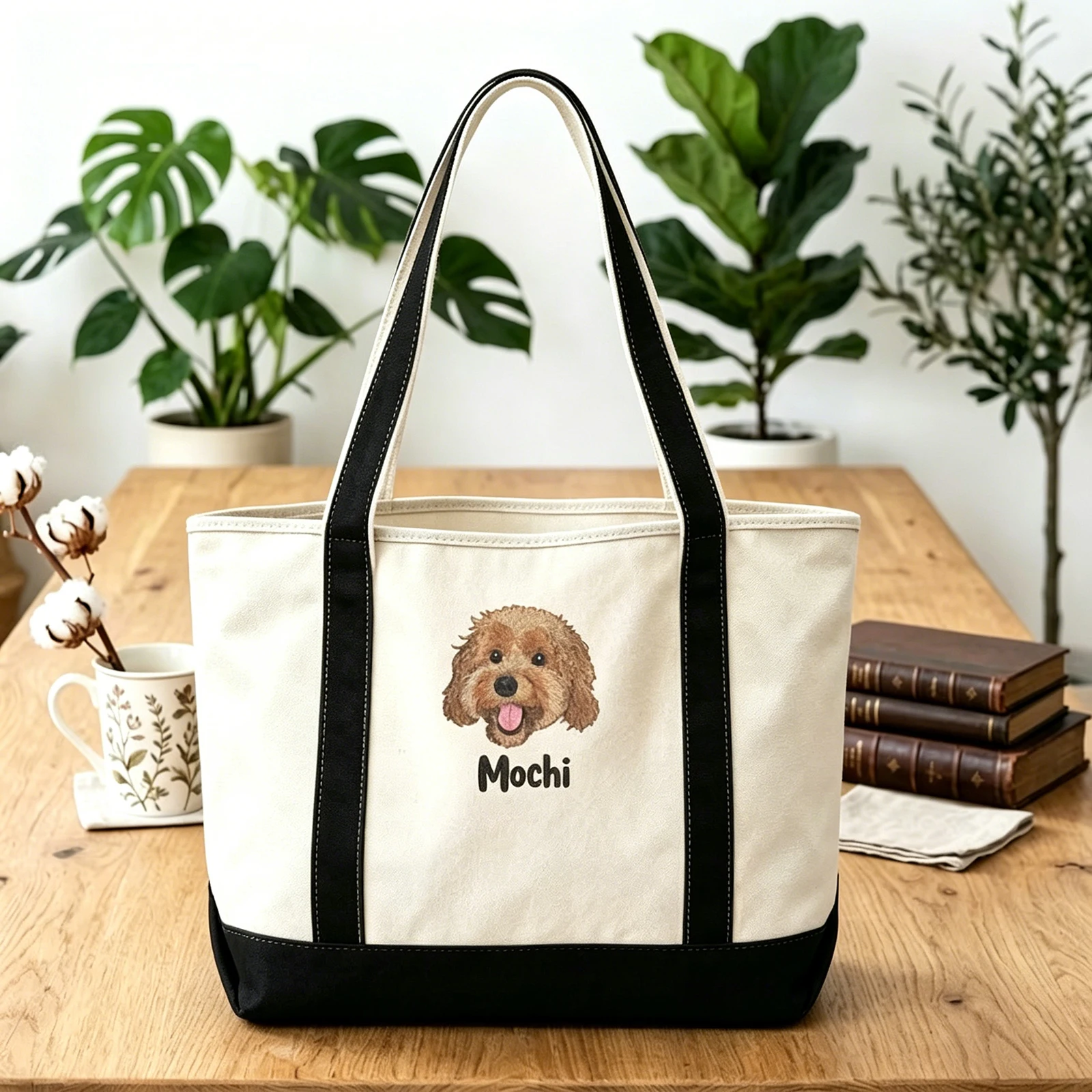 Custom Canvas Tote Bag Personalized Pet Portrait From Photo Dog Mom Gift Large Capacity Reusable for Women Travel Beach
Custom Canvas Tote Bag Personalized Pet Portrait From Photo Dog Mom Gift Large Capacity Reusable for Women Travel Beach