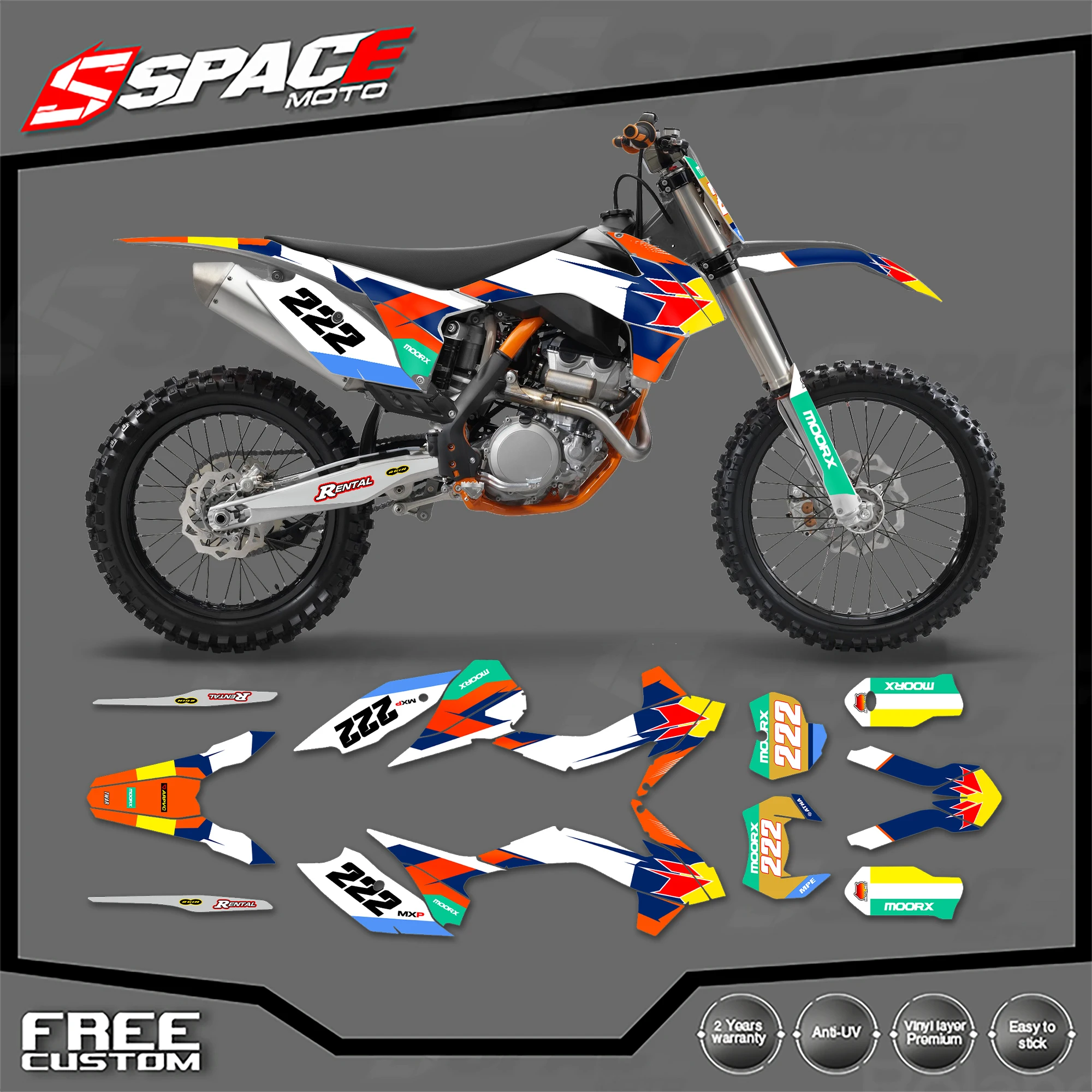 Наклейки-декали SPACE Custom с графическим дизайном для мотоциклов KTM 125 250 300 350 450EXC 2014-2016 SXF 2013-201, комплекты наклеек 06
Наклейки-декали SPACE Custom с графическим дизайном для мотоциклов KTM 125 250 300 350 450EXC 2014-2016 SXF 2013-201, комплекты наклеек 06