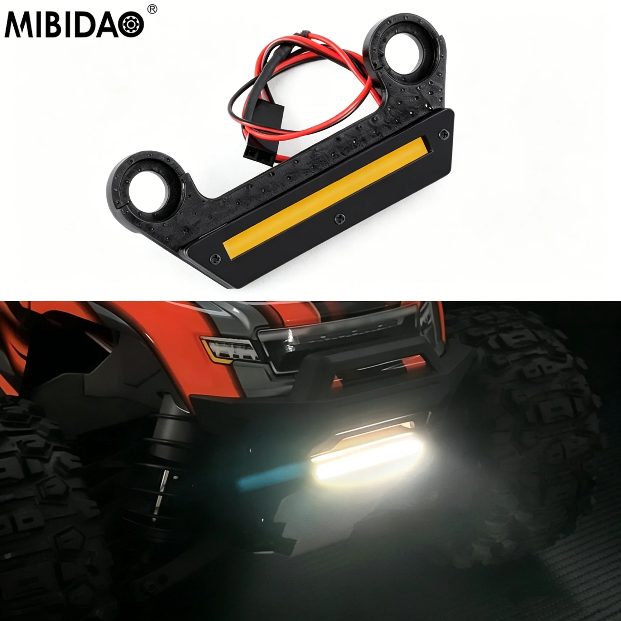 MIBIDAO Headlight Taillight Lamp Front and Rear Lighting System For 1/16 RC Car Mini Maxx 2S Buggy Upgrade Parts