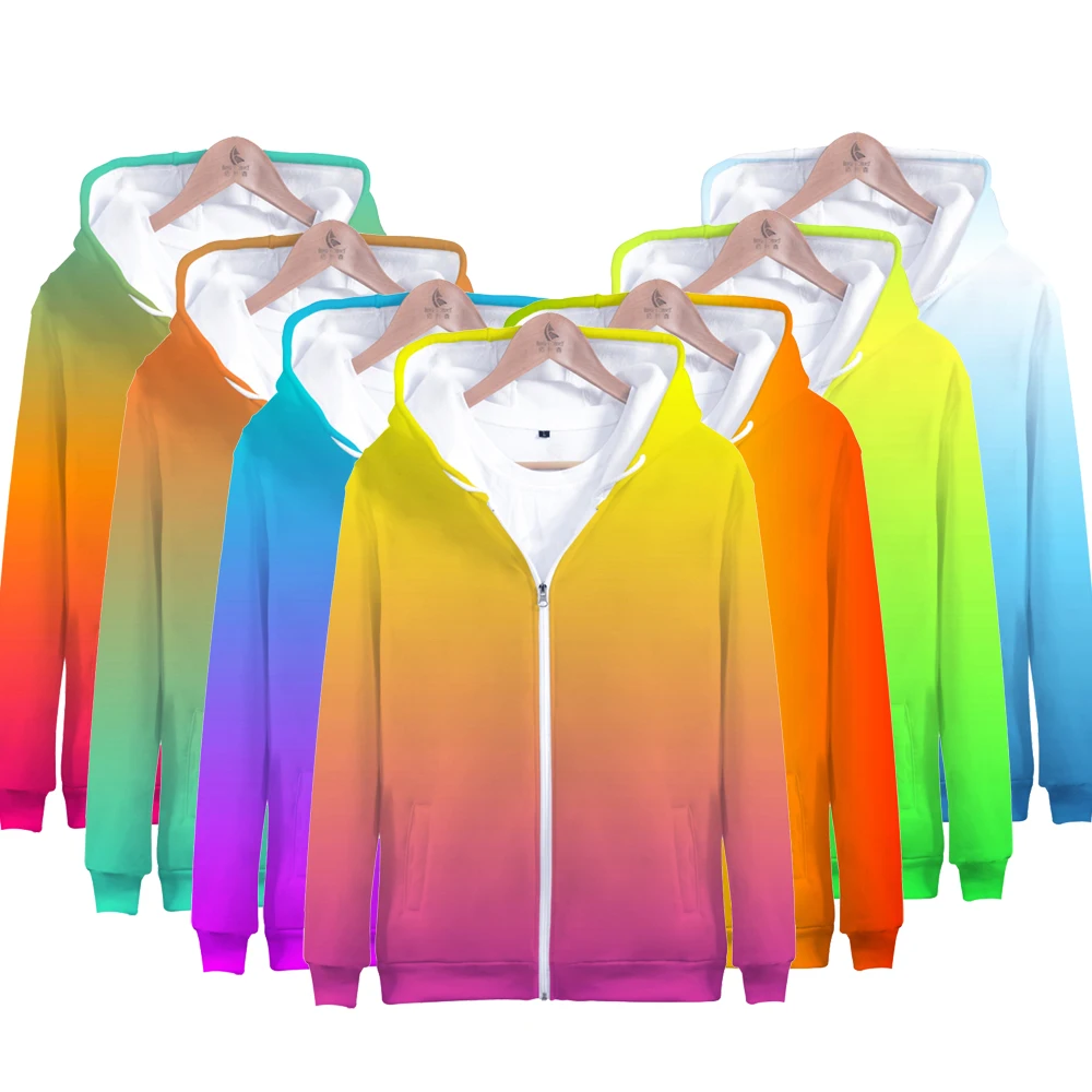 2022 Rainbow Zipper Hoodies Men's Sweatshirt Custom Jacket Colourful Gradient Coat Mens Solid Color Hooded Men/Women 3D Design
2022 Rainbow Zipper Hoodies Men's Sweatshirt Custom Jacket Colourful Gradient Coat Mens Solid Color Hooded Men/Women 3D Design