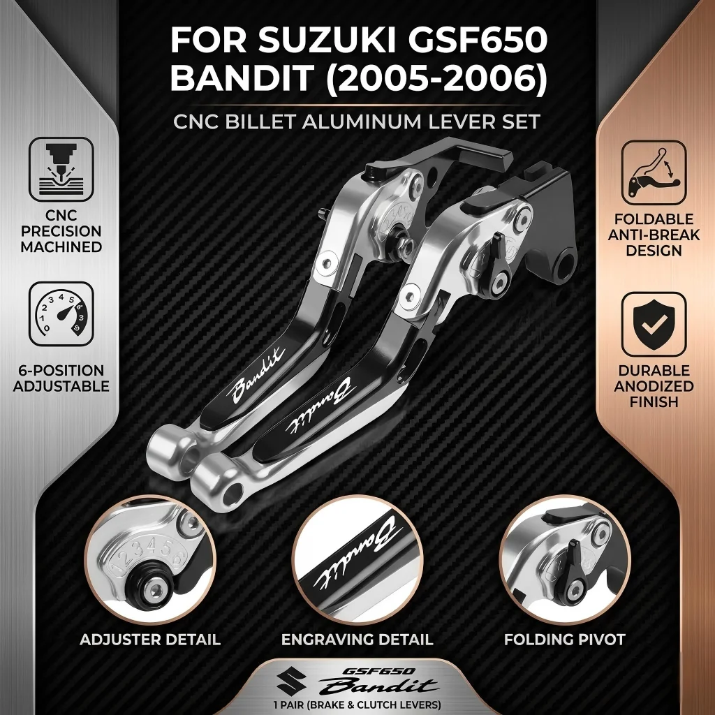 Motorcycle Adjustable Brake Clutch Levers & Handle Handlebar grips For SUZUKI GSF650 BANDIT 2005-2006 Motorcycle Accessories
Motorcycle Adjustable Brake Clutch Levers & Handle Handlebar grips For SUZUKI GSF650 BANDIT 2005-2006 Motorcycle Accessories