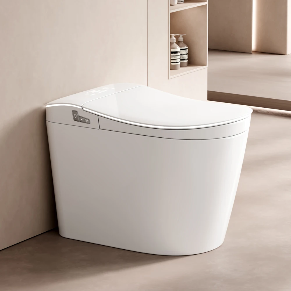 New Smart Toilet Seat for Bathroom Accessories Auto Warm Water Heating Toilet with Bidet Nozzle Cleaning Ambient Lighting Toilet
New Smart Toilet Seat for Bathroom Accessories Auto Warm Water Heating Toilet with Bidet Nozzle Cleaning Ambient Lighting Toilet
