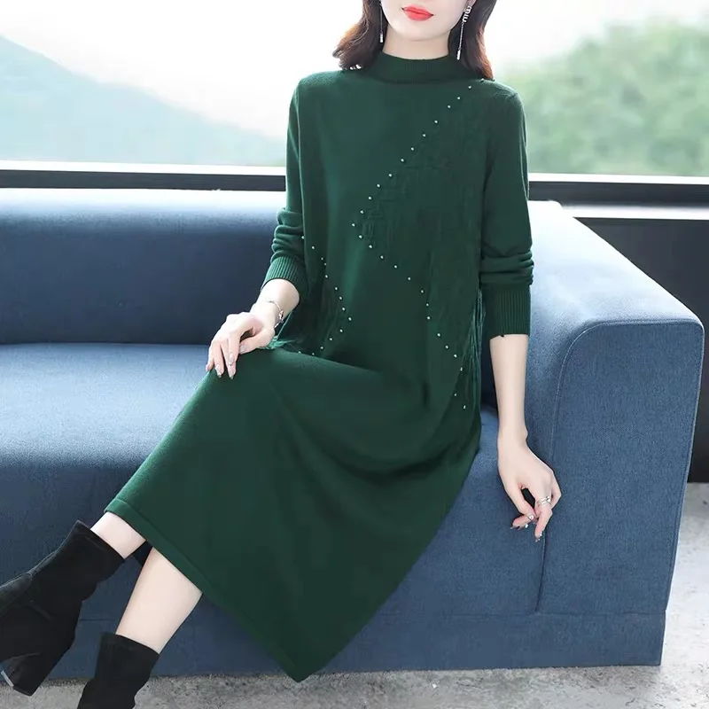 Женские однотонные лоскутные шикарные повседневные пуловеры, осень-зима, вязаное толстое теплое платье-свитер, 2025 г., корейское элегантное вечернее платье
Женские однотонные лоскутные шикарные повседневные пуловеры, осень-зима, вязаное толстое теплое платье-свитер, 2025 г., корейское элегантное вечернее платье