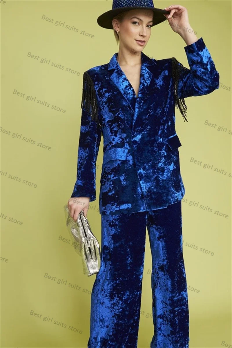 Blue Velvet Women Suit Pants Set Blazer+Trousers 2 Pieces Formal Office Lady Wedding Tuxedo Custom Made Autumn Jacket Coat
Blue Velvet Women Suit Pants Set Blazer+Trousers 2 Pieces Formal Office Lady Wedding Tuxedo Custom Made Autumn Jacket Coat