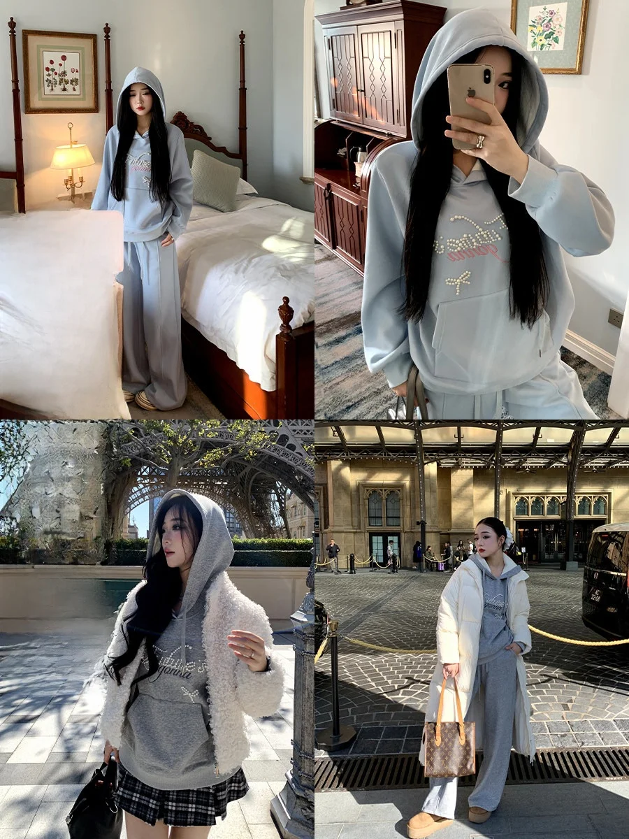 Autumn Winter Holiday Embroidered Sweatirt And Milk Velvet Pants Casual Faion Set for plus Size Women Straight Leg Pants
Autumn Winter Holiday Embroidered Sweatirt And Milk Velvet Pants Casual Faion Set for plus Size Women Straight Leg Pants