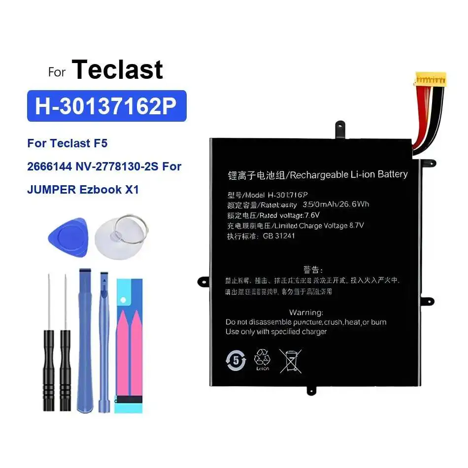 Безопасный H-30137162P 3500 мАч для Teclast F5 2666144 NV-2778130-2S Jumper Ezbook X1 Аккумулятор для ноутбука
Безопасный H-30137162P 3500 мАч для Teclast F5 2666144 NV-2778130-2S Jumper Ezbook X1 Аккумулятор для ноутбука