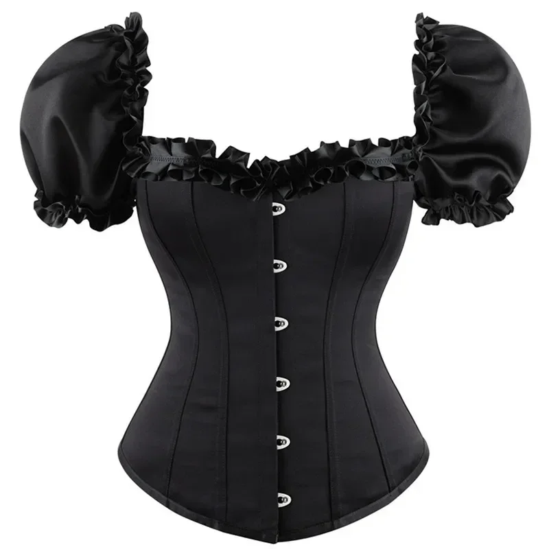 Black Sexy Overbust Corsets And Bustiers Top Ruffle Lace Gothic Waist Trainer Body Shaper Corselete
Black Sexy Overbust Corsets And Bustiers Top Ruffle Lace Gothic Waist Trainer Body Shaper Corselete