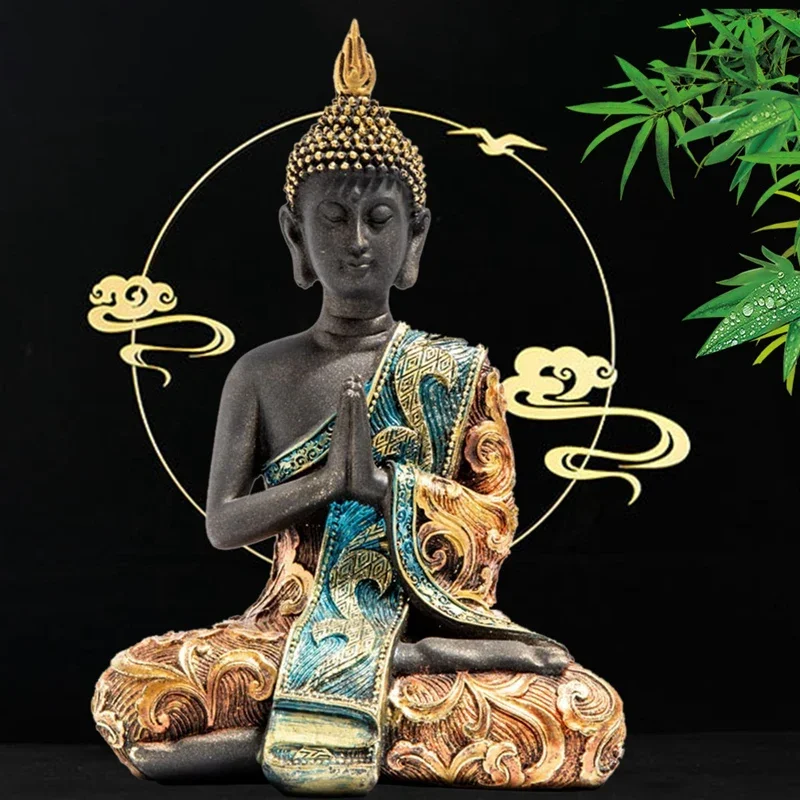 Thai Buddha Statue Thailand Buda Resin Huddhism Figurines Fengshui Hindu Sitting Buddha Figurine Living Room Home Decor
Thai Buddha Statue Thailand Buda Resin Huddhism Figurines Fengshui Hindu Sitting Buddha Figurine Living Room Home Decor