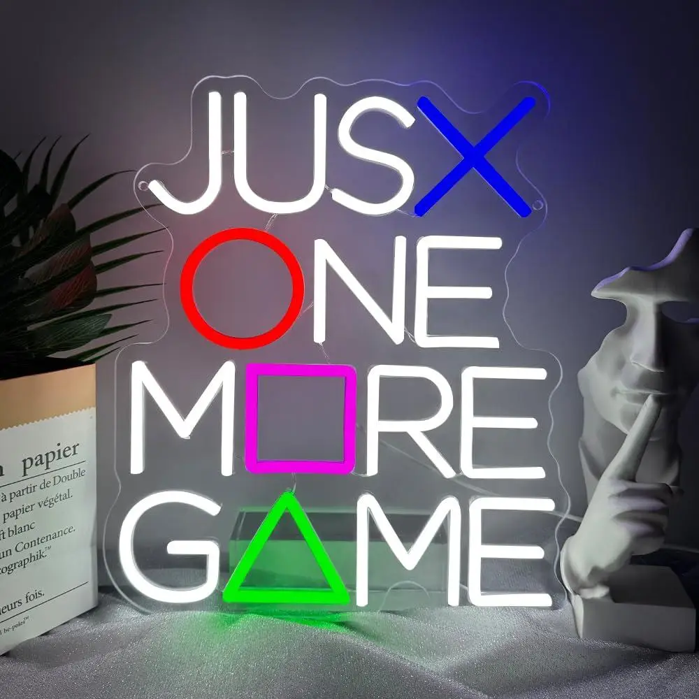 Just One More Game Neon Sign USB Dimmable LED Light for Boys Bedroom Video Game Room Club Party Man Cave Aesthetic Decor Gifts
Just One More Game Neon Sign USB Dimmable LED Light for Boys Bedroom Video Game Room Club Party Man Cave Aesthetic Decor Gifts
