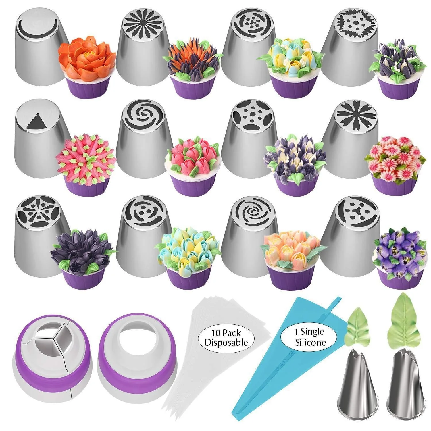 PrimeSelect Patterned Tip Set 27 Pieces - Cake Decorating Tip Kit - Pastry Supplies Set - Cake Decoration Tools Set
PrimeSelect Patterned Tip Set 27 Pieces - Cake Decorating Tip Kit - Pastry Supplies Set - Cake Decoration Tools Set