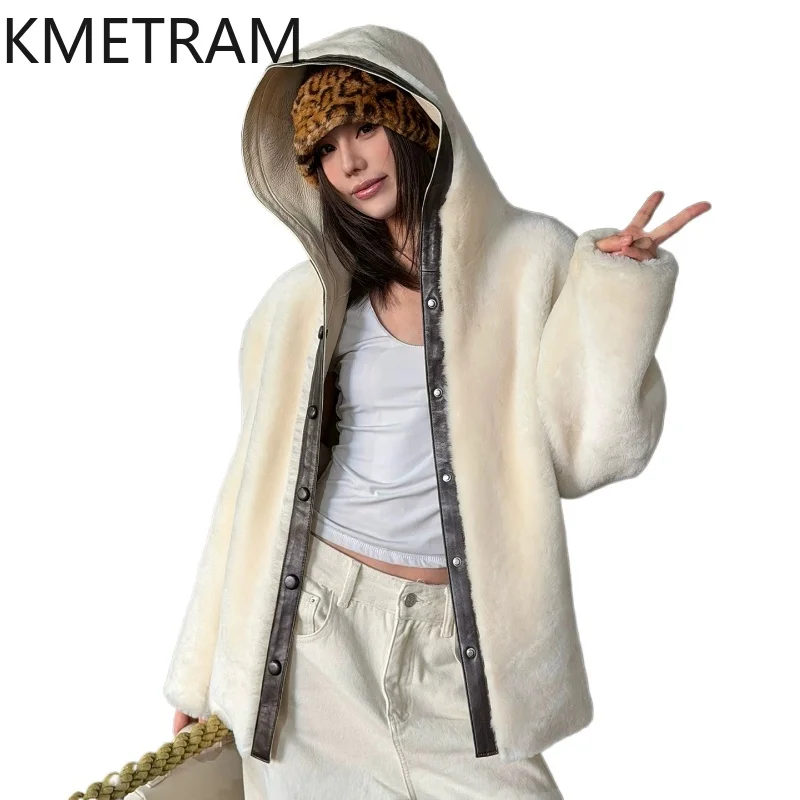 KMETRAM 100% Merino Sheepskin with Wool Attached Jacket Women Hooded Stylish Winter Coats Real Fur Coat Woman Clothing 68cm 2026
KMETRAM 100% Merino Sheepskin with Wool Attached Jacket Women Hooded Stylish Winter Coats Real Fur Coat Woman Clothing 68cm 2026