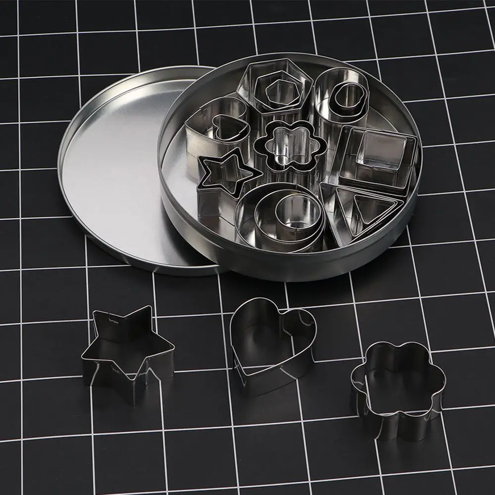 Dough 24Pcs Mini Kitchen Stainless Steel Geometric Shaped Cookie Cutter Set Baking Tools Modelling Tools Biscuit Mold
Dough 24Pcs Mini Kitchen Stainless Steel Geometric Shaped Cookie Cutter Set Baking Tools Modelling Tools Biscuit Mold