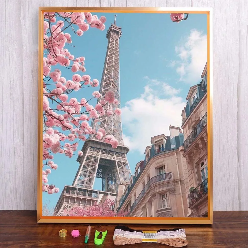 DMC Threads Cross Stitch Handwork Needlework DIY Needle Embroidery Kit With Paris Tower Pattern Starter Kit For Living Room Wall
DMC Threads Cross Stitch Handwork Needlework DIY Needle Embroidery Kit With Paris Tower Pattern Starter Kit For Living Room Wall