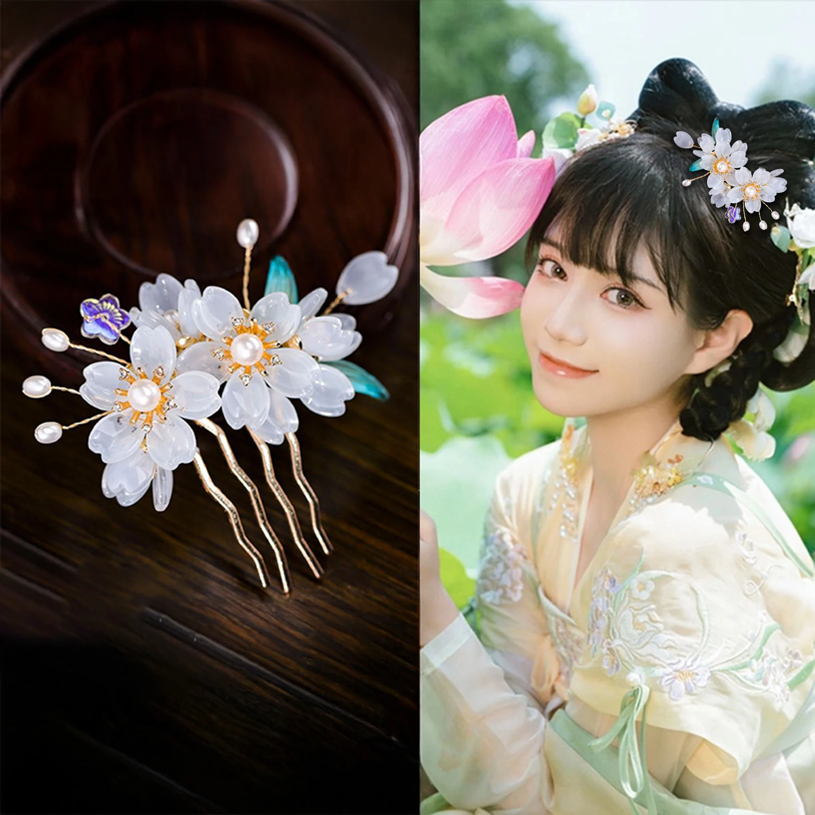 Alloy Vintage Flower Hair Comb Pin Chinese Style Handmade Updo Hair Stick for Hanfu Cheongsam Wedding Festival Women 10x8.5cm
Alloy Vintage Flower Hair Comb Pin Chinese Style Handmade Updo Hair Stick for Hanfu Cheongsam Wedding Festival Women 10x8.5cm
