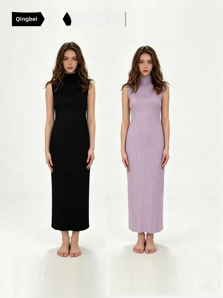 High Collar Sleeveless Long Dress Acttonord Folded Series Polyester Fiber High Elasticity H Version City Commuting Suitable
High Collar Sleeveless Long Dress Acttonord Folded Series Polyester Fiber High Elasticity H Version City Commuting Suitable