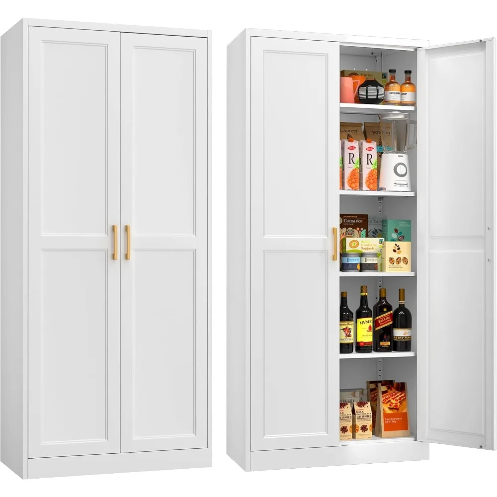 71" Tall Metal Storage Cabinet, Kitchen Pantry Storage Cabinets with Doors and 4 Shelves, White Pantry Cabinet, Utility Kitchen
71" Tall Metal Storage Cabinet, Kitchen Pantry Storage Cabinets with Doors and 4 Shelves, White Pantry Cabinet, Utility Kitchen
