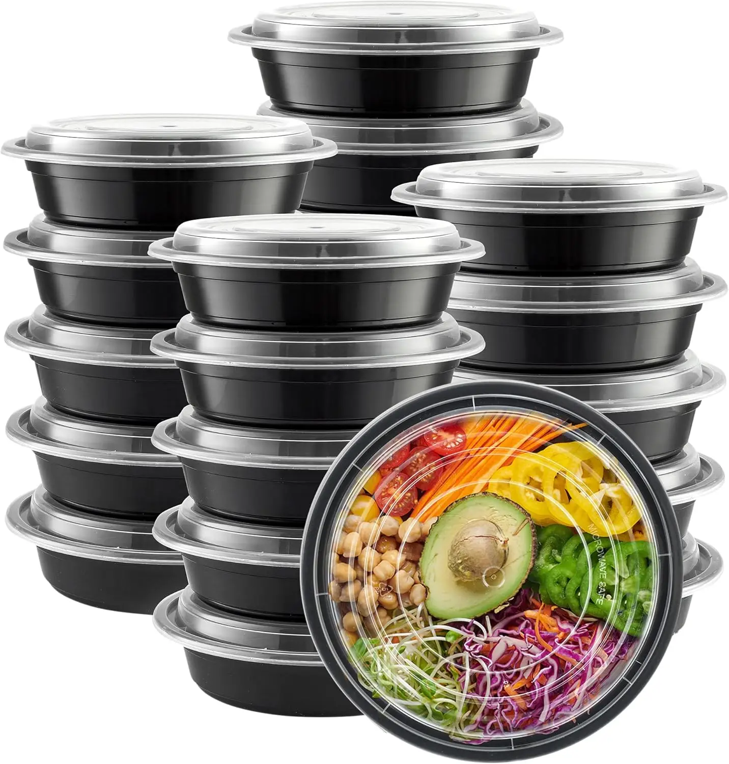 [24 oz - 50 Count Round Meal Prep Containers with Lids – Reusable, Microwaveable, Dishwasher & Freezer Safe, BPA-Free Food S
[24 oz - 50 Count Round Meal Prep Containers with Lids – Reusable, Microwaveable, Dishwasher & Freezer Safe, BPA-Free Food S