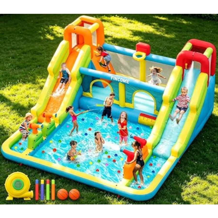 Inflatable Bounce House for,Water Bounce House with Double Slides Indoor Outdoor, Bounce House Water Slide with Air Blower for
Inflatable Bounce House for,Water Bounce House with Double Slides Indoor Outdoor, Bounce House Water Slide with Air Blower for
