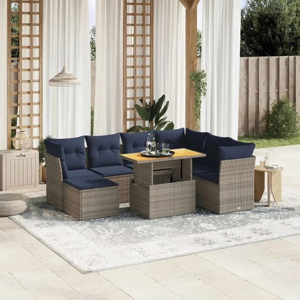 8 Piece Outdoor Patio Sofa Set with Cushions Gray Rattan Furniture Comfortable Seating Garden Decor
8 Piece Outdoor Patio Sofa Set with Cushions Gray Rattan Furniture Comfortable Seating Garden Decor