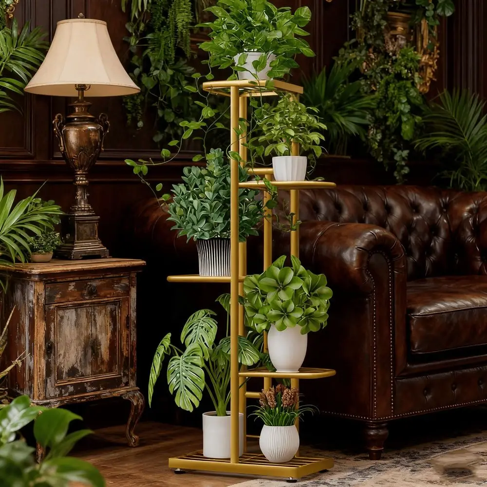 And Outdoor Metal Plant Stand 5 Tier 6 Potted Plants Multi Planter Shelf Rack, AntiRust Spray Coating Process, Sturdy And Durab
And Outdoor Metal Plant Stand 5 Tier 6 Potted Plants Multi Planter Shelf Rack, AntiRust Spray Coating Process, Sturdy And Durab