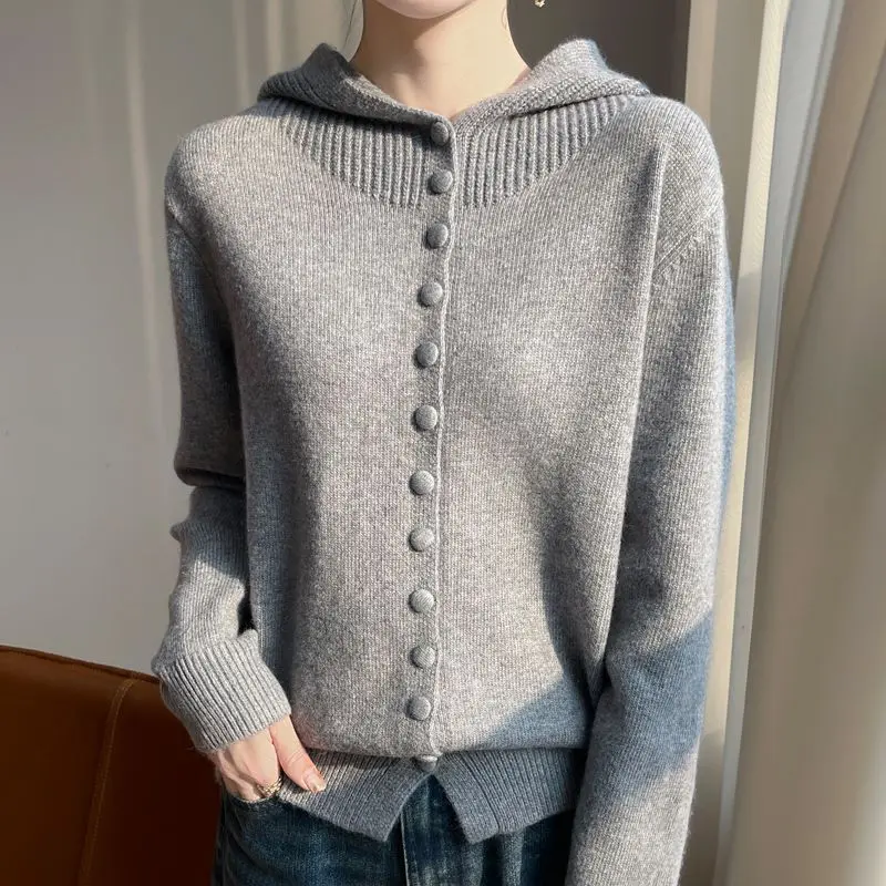 New Button Hooded Knitted Cardigan for Women's Jacket Sweater Loose Casual Sweatshirt Hoodie Top
New Button Hooded Knitted Cardigan for Women's Jacket Sweater Loose Casual Sweatshirt Hoodie Top
