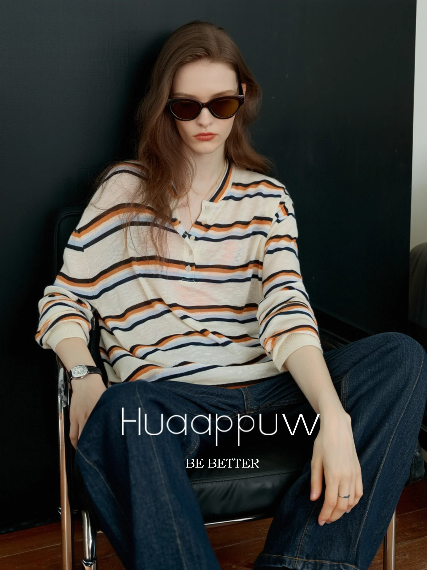 Huaappuw Stripe Patchwork Half Open Henry Collar Long Sleeve Women's T-Shirt Autumn New Style Versatile Commute Casual Top
Huaappuw Stripe Patchwork Half Open Henry Collar Long Sleeve Women's T-Shirt Autumn New Style Versatile Commute Casual Top
