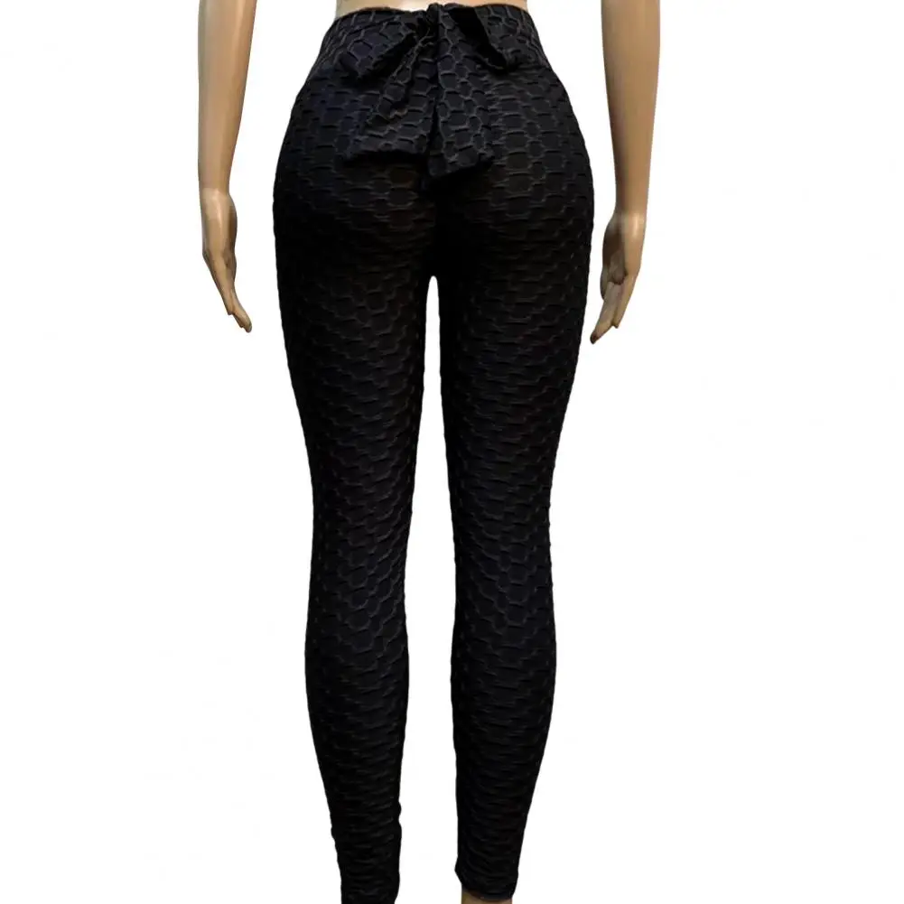 Solid Color High Waist Leggings Stylish High-waist Yoga Pants with Bow Decoration Jacquard Stretch for Women for Fitness
Solid Color High Waist Leggings Stylish High-waist Yoga Pants with Bow Decoration Jacquard Stretch for Women for Fitness