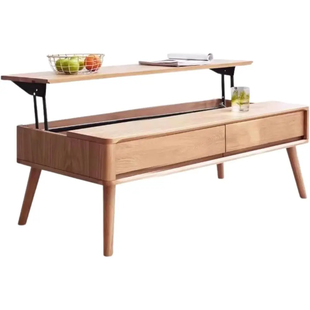 Solid Oak Coffee Table with Drawers and Storage, 49.27 Long for Living Room Decor
Solid Oak Coffee Table with Drawers and Storage, 49.27 Long for Living Room Decor