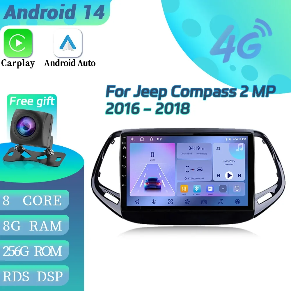 Автомобильный радиоприемник, мультимедийное видео GPS для Jeep Compass 2MP 2016-2018 Android 14, навигация, автомобильный радиоприемник, беспроводной экран Carplay, стерео
Автомобильный радиоприемник, мультимедийное видео GPS для Jeep Compass 2MP 2016-2018 Android 14, навигация, автомобильный радиоприемник, беспроводной экран Carplay, стерео
