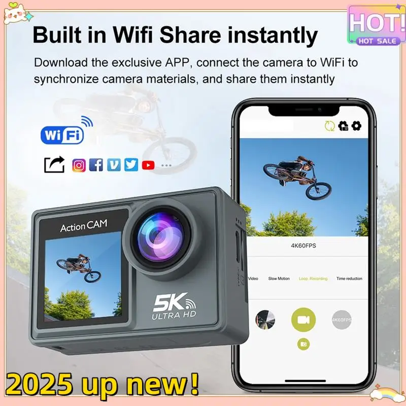 Remote Control Electronic Image Stabilization Camera Action Camera Set 5K 30FPS With Wifi For Outdoor Diving Sports
Remote Control Electronic Image Stabilization Camera Action Camera Set 5K 30FPS With Wifi For Outdoor Diving Sports
