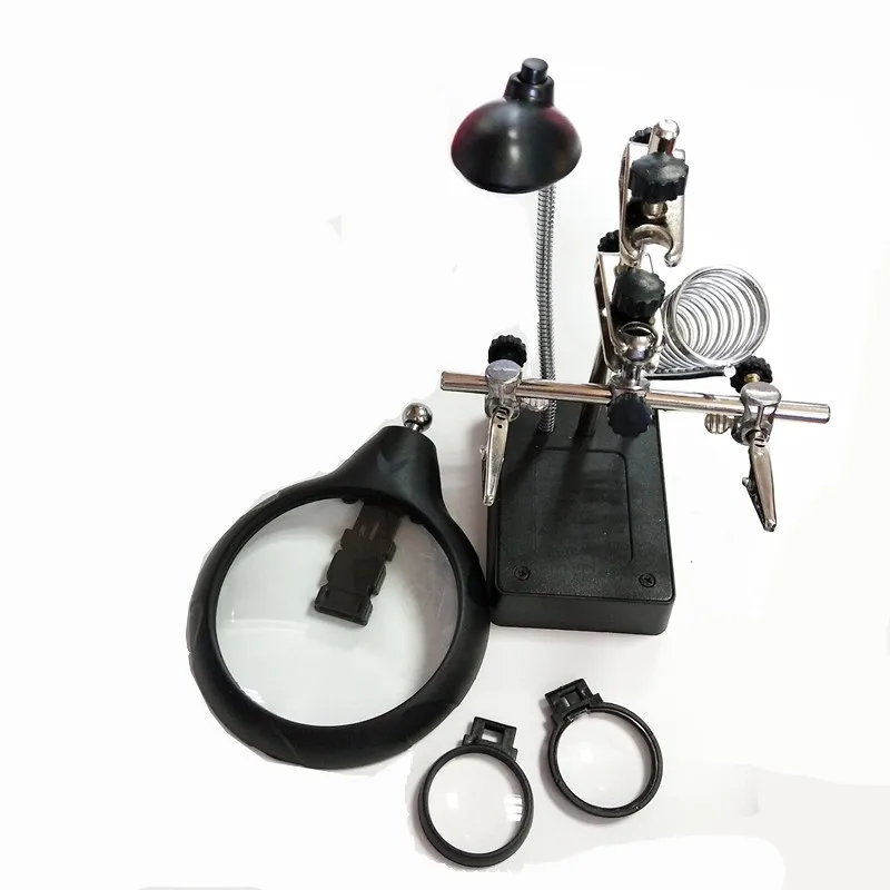 Multifunctional welding station, electric soldering iron, bracket, desktop with light magnifying glass, repair workbench
Multifunctional welding station, electric soldering iron, bracket, desktop with light magnifying glass, repair workbench