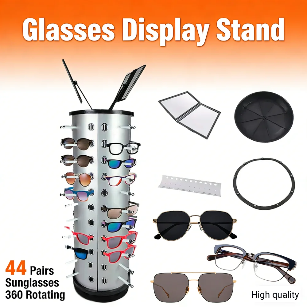 Dual Top Mirror Sunglasses Eyewear Rack 44 Pairs 360 Rotating Space-Saving Display Stand Glasses Storage Display Rack
Dual Top Mirror Sunglasses Eyewear Rack 44 Pairs 360 Rotating Space-Saving Display Stand Glasses Storage Display Rack