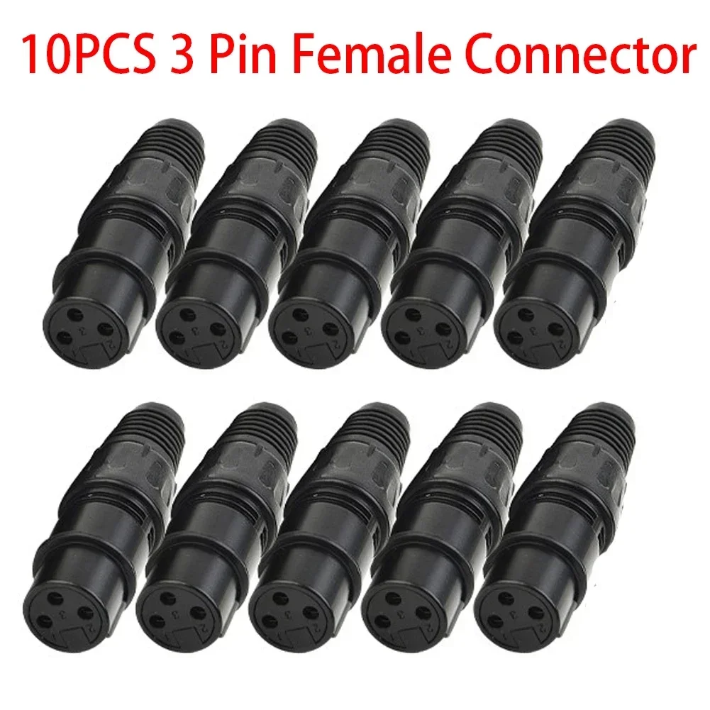10PCS Female Connectors XLR DMX 3 Pin Audio Microphone Cable Connectors 10pcs Male Female MIC Snake Plug Cable Adapters
10PCS Female Connectors XLR DMX 3 Pin Audio Microphone Cable Connectors 10pcs Male Female MIC Snake Plug Cable Adapters