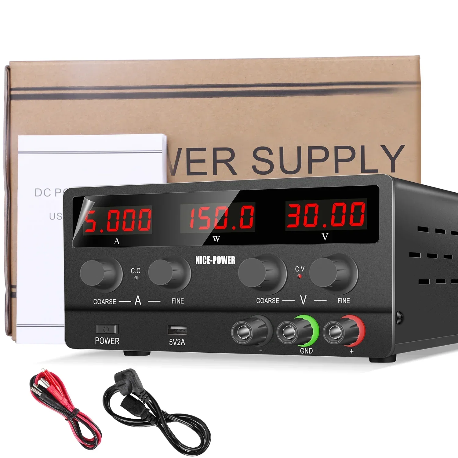 30V 5A 150W DC Power Supply NICE-POWER SPS-H305 AC DC Voltage Regulator SMPS Horizontal Display
30V 5A 150W DC Power Supply NICE-POWER SPS-H305 AC DC Voltage Regulator SMPS Horizontal Display