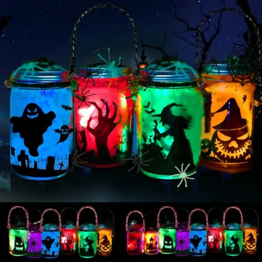 Pack Halloween DIY Lantern Jar Craft Kit Decor Supplies Gifts Halloween Crafts for Ages -12 for Adult Crafts Activities for Sch
Pack Halloween DIY Lantern Jar Craft Kit Decor Supplies Gifts Halloween Crafts for Ages -12 for Adult Crafts Activities for Sch