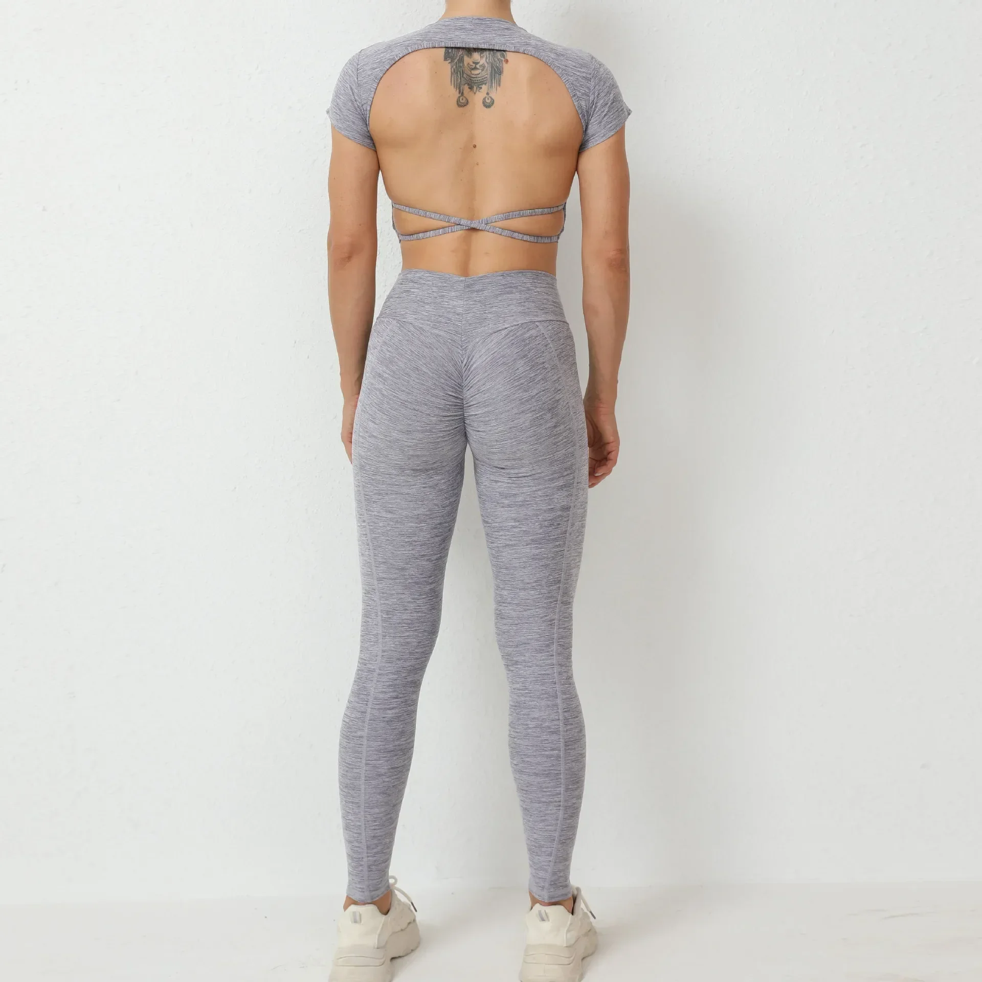 Sexy Backless Sport Scrunch Leggings Set Gym Outfit Women's Tracksuit Short Sleeve Suit for Fitness Wear Women Yoga Clothes Pink
Sexy Backless Sport Scrunch Leggings Set Gym Outfit Women's Tracksuit Short Sleeve Suit for Fitness Wear Women Yoga Clothes Pink