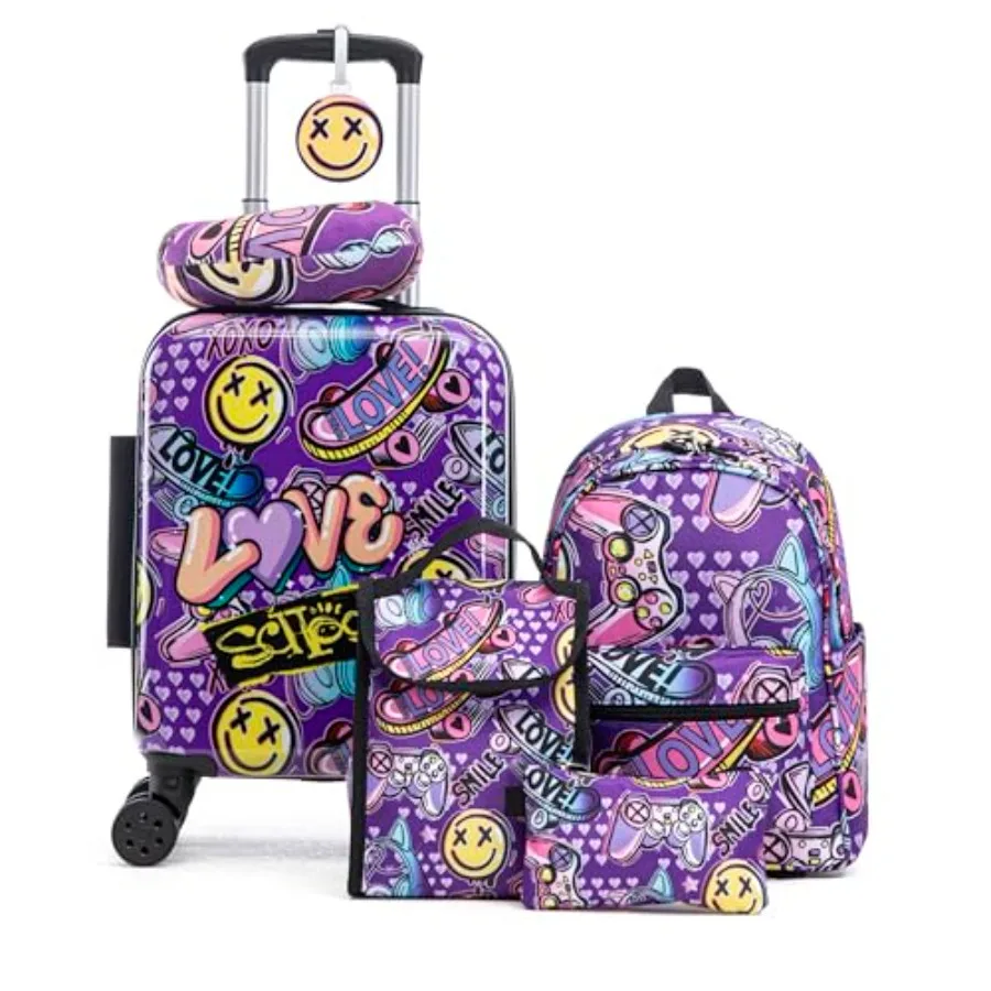 Kid's Luggage Set 6 Pcs Suitcase Set 16" Hardside Luggage with Spinner Wheels Girls Boys ry on Luggage Travel Rolling Luggage A
Kid's Luggage Set 6 Pcs Suitcase Set 16" Hardside Luggage with Spinner Wheels Girls Boys ry on Luggage Travel Rolling Luggage A