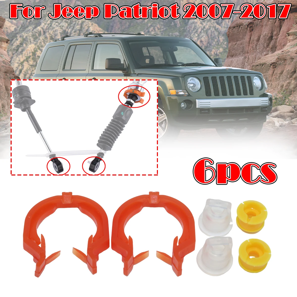 6X For Jeep Patriot 2007-2017 Gear Shift Cable Bushing Gearbox Pull Head Lever Line Rubber Sleeve Transfer Case Retainer Clips
6X For Jeep Patriot 2007-2017 Gear Shift Cable Bushing Gearbox Pull Head Lever Line Rubber Sleeve Transfer Case Retainer Clips