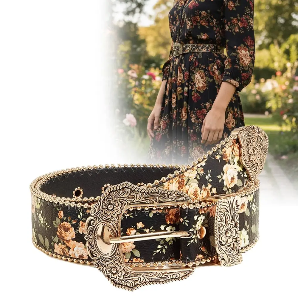 Bohemian Style Floral Jeans Belts Vintage Girdle Retro Flower Belt Border Bead Hip Hop Carved Metal Buckle Belt
Bohemian Style Floral Jeans Belts Vintage Girdle Retro Flower Belt Border Bead Hip Hop Carved Metal Buckle Belt